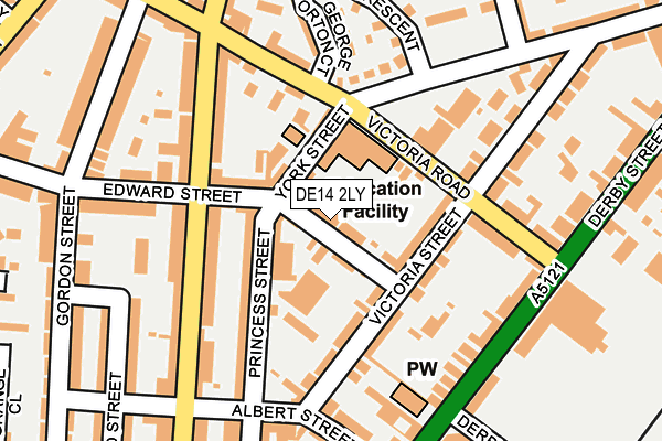 DE14 2LY map - OS OpenMap – Local (Ordnance Survey)