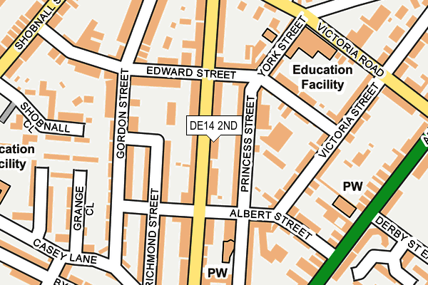 DE14 2ND map - OS OpenMap – Local (Ordnance Survey)