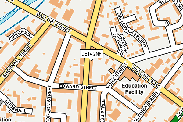DE14 2NF map - OS OpenMap – Local (Ordnance Survey)