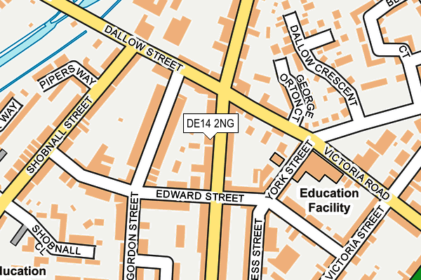DE14 2NG map - OS OpenMap – Local (Ordnance Survey)