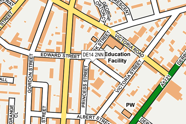 DE14 2NN map - OS OpenMap – Local (Ordnance Survey)