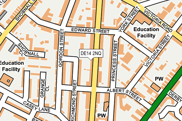 DE14 2NQ map - OS OpenMap – Local (Ordnance Survey)