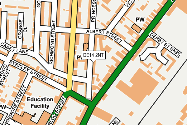 DE14 2NT map - OS OpenMap – Local (Ordnance Survey)