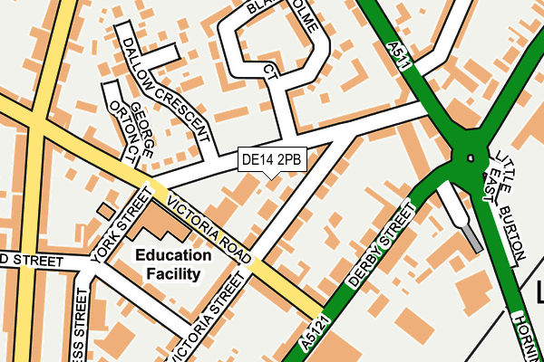 DE14 2PB map - OS OpenMap – Local (Ordnance Survey)