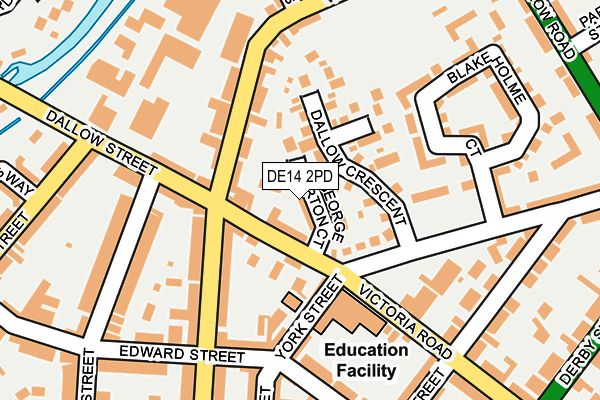 DE14 2PD map - OS OpenMap – Local (Ordnance Survey)