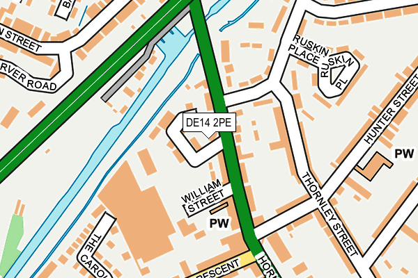 DE14 2PE map - OS OpenMap – Local (Ordnance Survey)