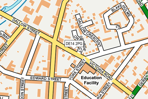 DE14 2PG map - OS OpenMap – Local (Ordnance Survey)