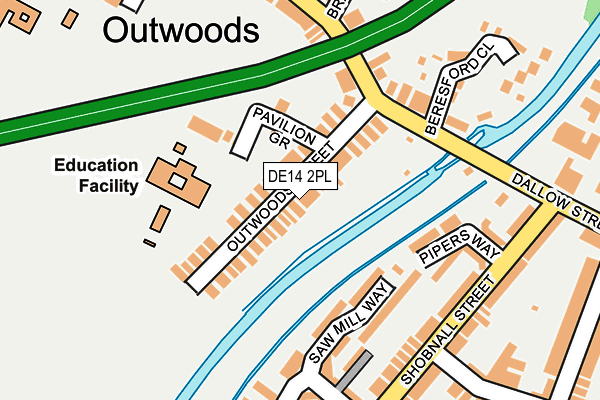 DE14 2PL map - OS OpenMap – Local (Ordnance Survey)