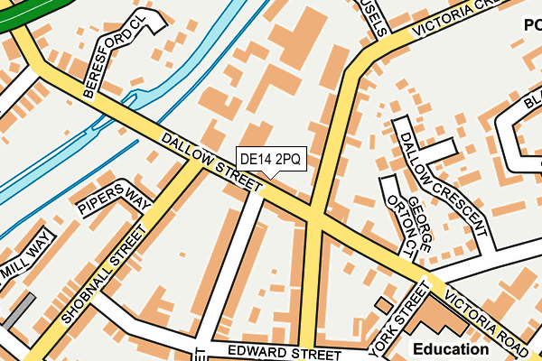 DE14 2PQ map - OS OpenMap – Local (Ordnance Survey)