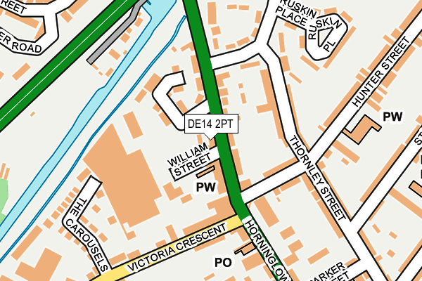 DE14 2PT map - OS OpenMap – Local (Ordnance Survey)