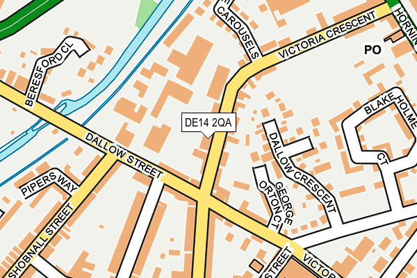 DE14 2QA map - OS OpenMap – Local (Ordnance Survey)