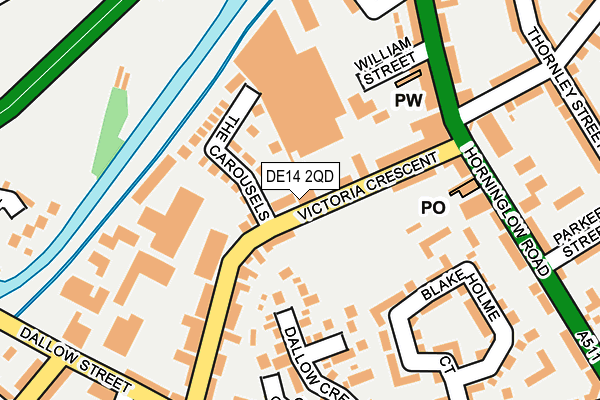 DE14 2QD map - OS OpenMap – Local (Ordnance Survey)