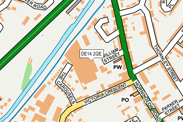 DE14 2QE map - OS OpenMap – Local (Ordnance Survey)