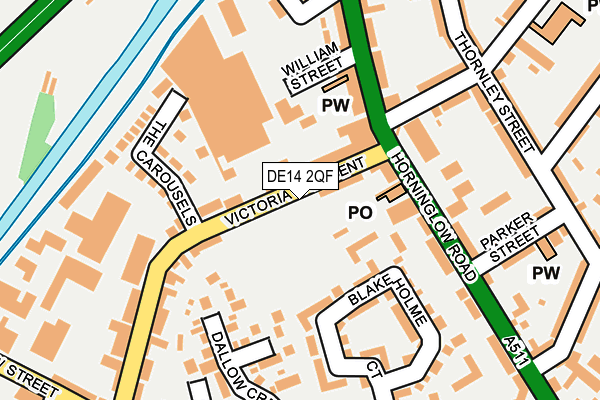 DE14 2QF map - OS OpenMap – Local (Ordnance Survey)