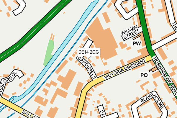 DE14 2QG map - OS OpenMap – Local (Ordnance Survey)