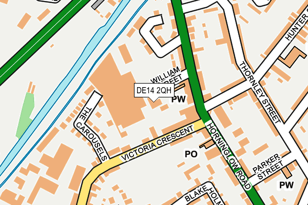 DE14 2QH map - OS OpenMap – Local (Ordnance Survey)