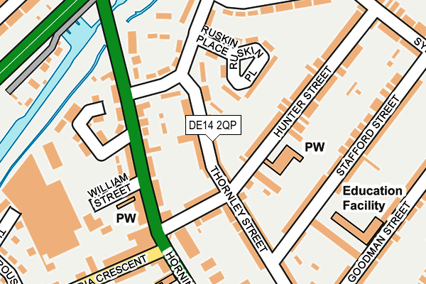 DE14 2QP map - OS OpenMap – Local (Ordnance Survey)