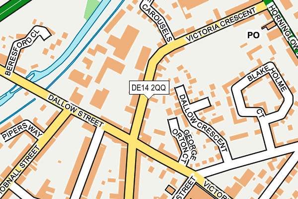 DE14 2QQ map - OS OpenMap – Local (Ordnance Survey)