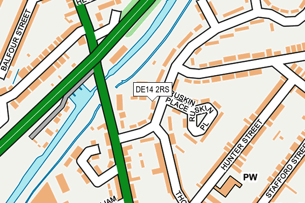 DE14 2RS map - OS OpenMap – Local (Ordnance Survey)