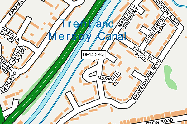 DE14 2SQ map - OS OpenMap – Local (Ordnance Survey)