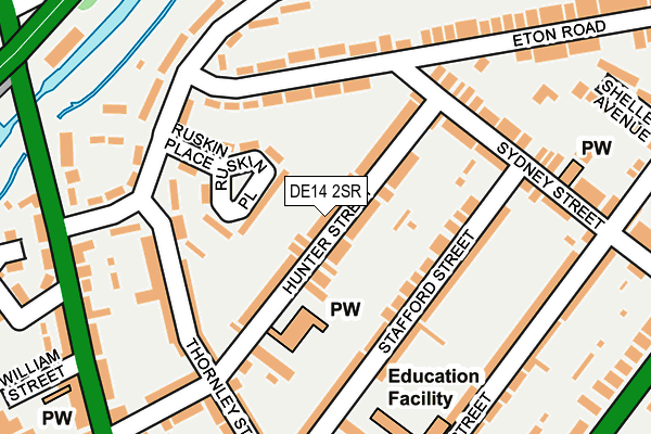 DE14 2SR map - OS OpenMap – Local (Ordnance Survey)