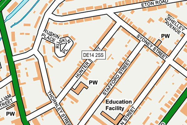 DE14 2SS map - OS OpenMap – Local (Ordnance Survey)