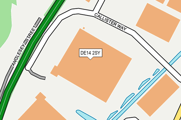 DE14 2SY map - OS OpenMap – Local (Ordnance Survey)