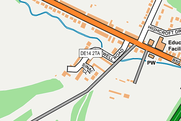 DE14 2TA map - OS OpenMap – Local (Ordnance Survey)
