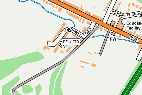 DE14 2TD map - OS OpenMap – Local (Ordnance Survey)