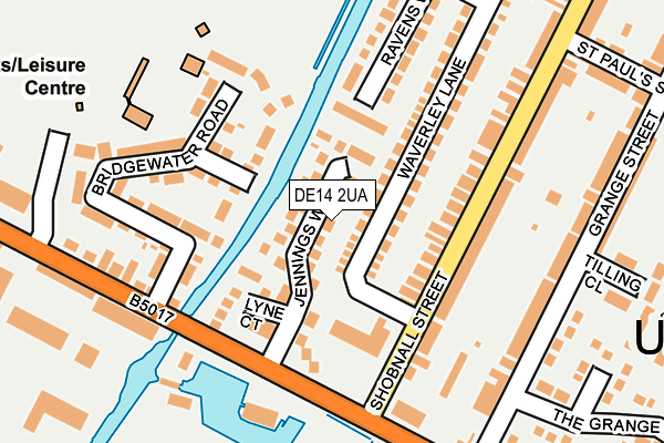 DE14 2UA map - OS OpenMap – Local (Ordnance Survey)
