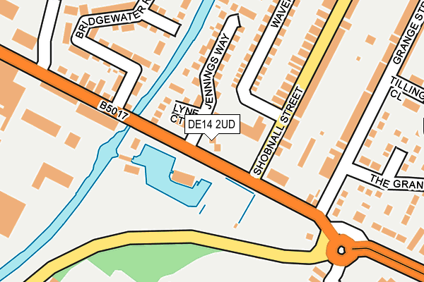 DE14 2UD map - OS OpenMap – Local (Ordnance Survey)