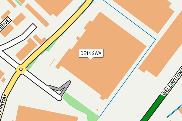 DE14 2WA map - OS OpenMap – Local (Ordnance Survey)