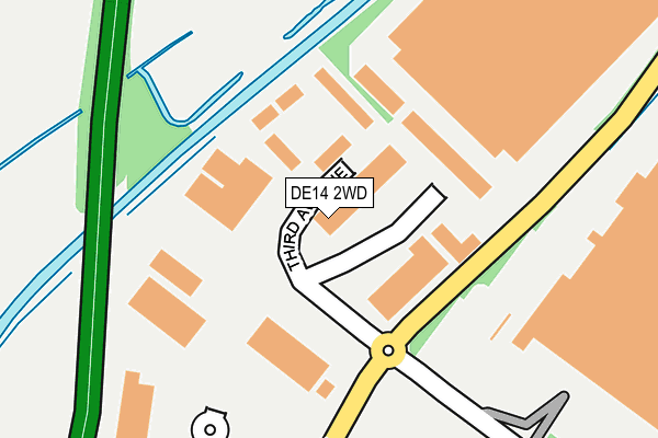 DE14 2WD map - OS OpenMap – Local (Ordnance Survey)