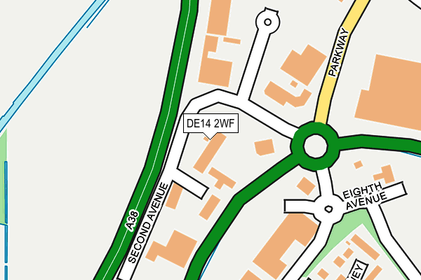 DE14 2WF map - OS OpenMap – Local (Ordnance Survey)