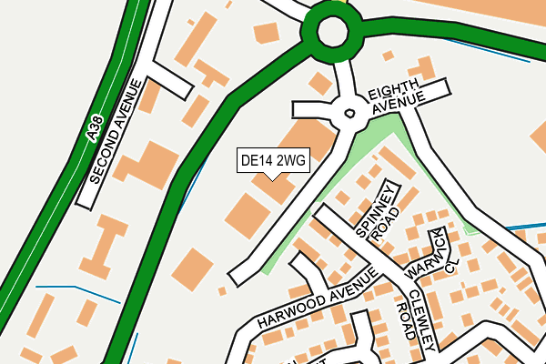 DE14 2WG map - OS OpenMap – Local (Ordnance Survey)