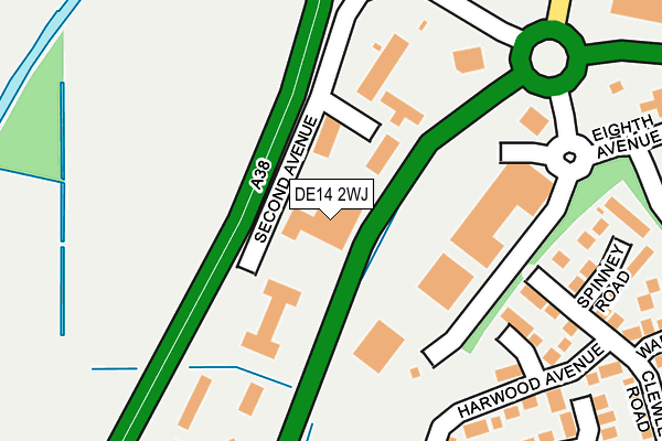 DE14 2WJ map - OS OpenMap – Local (Ordnance Survey)