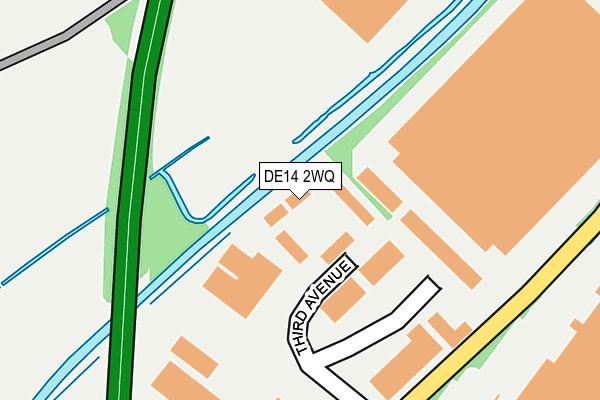 DE14 2WQ map - OS OpenMap – Local (Ordnance Survey)