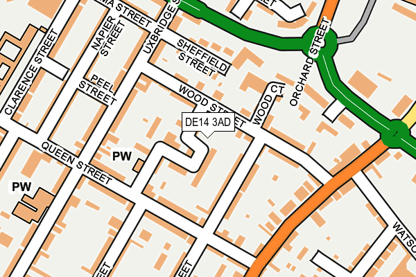 DE14 3AD map - OS OpenMap – Local (Ordnance Survey)
