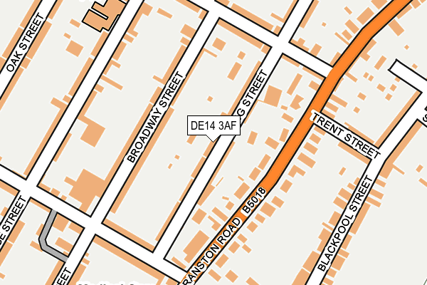 DE14 3AF map - OS OpenMap – Local (Ordnance Survey)