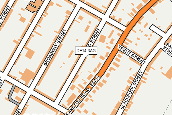 DE14 3AG map - OS OpenMap – Local (Ordnance Survey)