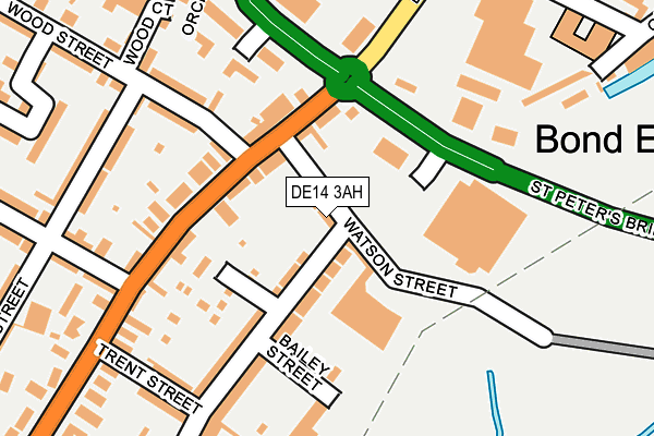 DE14 3AH map - OS OpenMap – Local (Ordnance Survey)