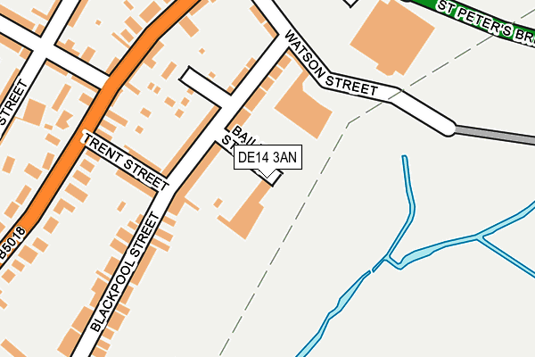 DE14 3AN map - OS OpenMap – Local (Ordnance Survey)