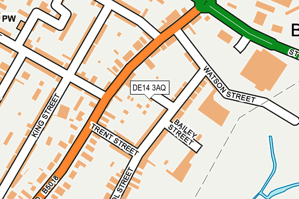 DE14 3AQ map - OS OpenMap – Local (Ordnance Survey)