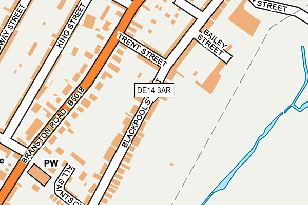 DE14 3AR map - OS OpenMap – Local (Ordnance Survey)