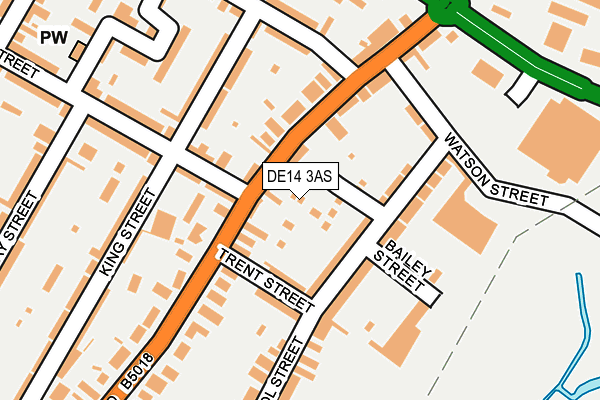 DE14 3AS map - OS OpenMap – Local (Ordnance Survey)