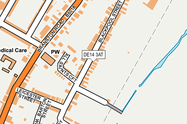 DE14 3AT map - OS OpenMap – Local (Ordnance Survey)