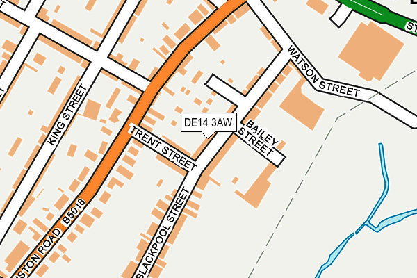 DE14 3AW map - OS OpenMap – Local (Ordnance Survey)