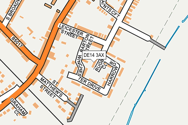 DE14 3AX map - OS OpenMap – Local (Ordnance Survey)