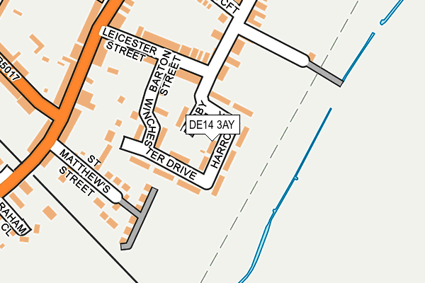 DE14 3AY map - OS OpenMap – Local (Ordnance Survey)