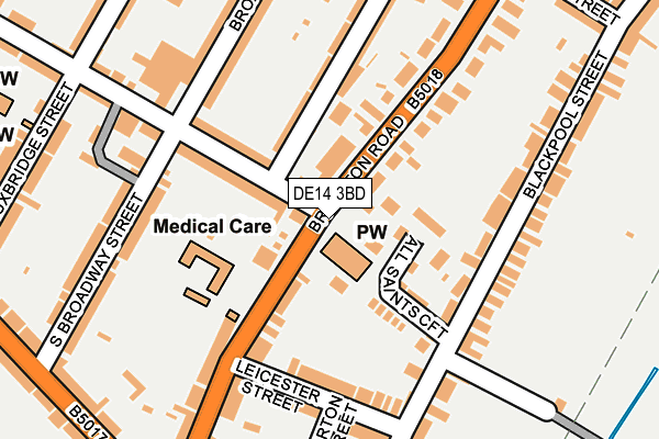 DE14 3BD map - OS OpenMap – Local (Ordnance Survey)